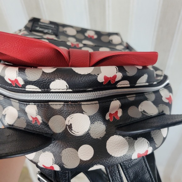 Loungefly Disney Minnie Mouse White Heads Mini Backpack - Picture 3 of 10
